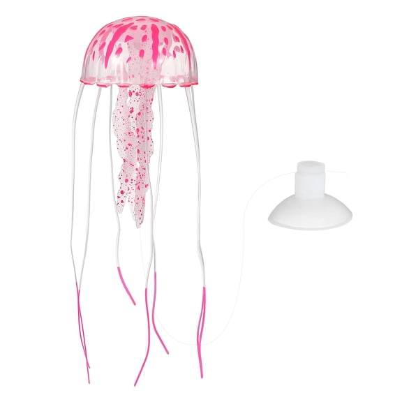 Uxcell Jellyfish Aquarium Decoration, Fish Tank Decorations Jelly Fish Aquarium Glowing Fake Jellyfish Silicone Ornaments, (Red, S, 1 Pcs), Intended for Tank Decor