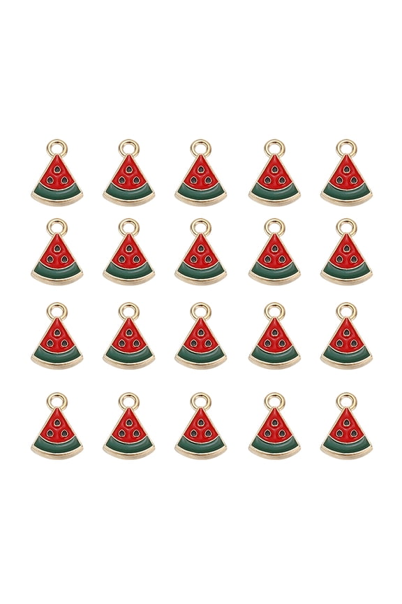 Jewelry Making Charm , 80 Pcs Alloy Watermelon Dripping Oil Pendants DIY for Necklace, Bracelet, Earring