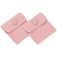 thumbnail image 1 of Uxcell Jewelry Pouch Velvet Pouches Snap Button Jewelry Storage Bags Present Pouch Pink 3x3 Inch, 1 of 7