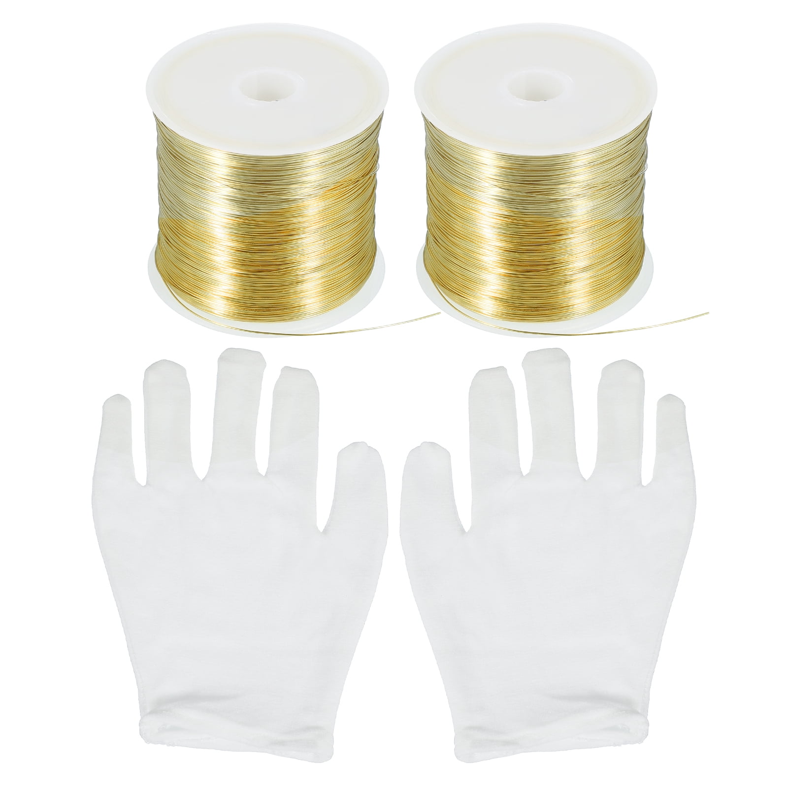 Uxcell Jewelry Wire Beading Wire for Jewelry Making Bare Copper Craft Beading Wire for Necklace Bracelet Beading Gold 100M/0.4mm