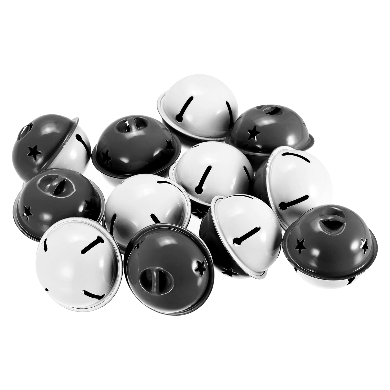 Uxcell Jingle Bells, 40mm 12 Pack Carbon Steel Craft Bells with Star Cutouts for DIY, Christmas