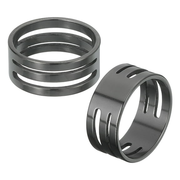 Uxcell Jump Ring Opening Tool, 17mm Stainless Steel Jump Ring Opener Circle Split Opening Closing Finger Tool for Jewelry Making Supplies Craft Projects(Black, Pack of 2)
