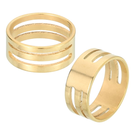 Uxcell Jump Ring Opening Tool, 17mm Stainless Steel Jump Ring Opener Circle Split Opening Closing Finger Tool for Jewelry Making Supplies Craft Projects(Gold Tone, Pack of 2)