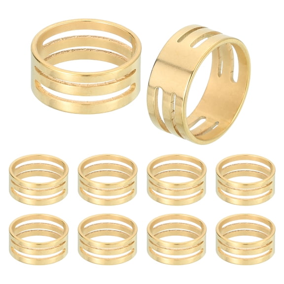 Uxcell Jump Ring Opening Tool, 17mm Stainless Steel Jump Ring Opener Circle Split Opening Closing Finger Tool for Jewelry Making Supplies Craft Projects(Gold Tone, Pack of 10)