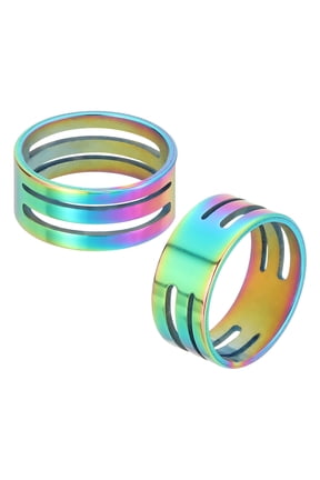 Jump Ring Opening Tool, 17mm Stainless Steel Jump Ring Opener Circle Split Opening Closing Finger Tool for Jewelry Making Supplies Craft Projects(Multicolor, Pack of 2)