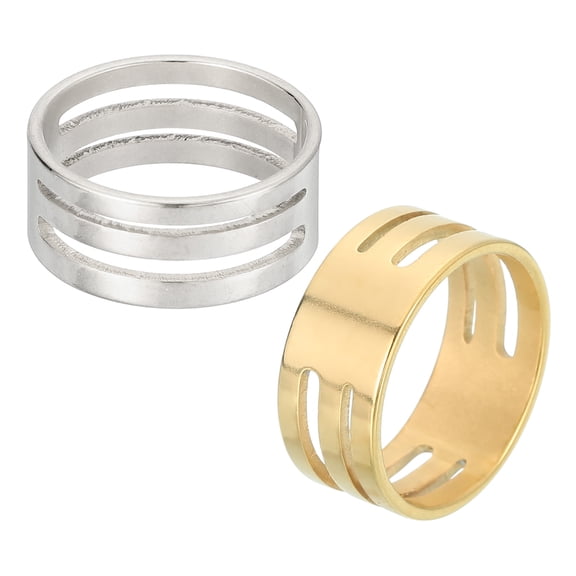 Uxcell Jump Ring Opening Tool, 17mm Stainless Steel Jump Ring Opener Circle Split Opening Closing Finger Tool for Jewelry Making Supplies Craft Projects(Silver Gold, Pack of 2)