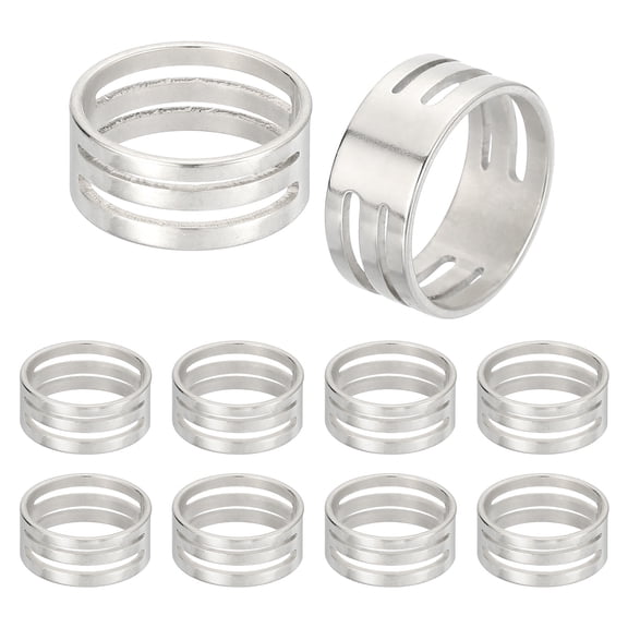 Uxcell Jump Ring Opening Tool, 17mm Stainless Steel Jump Ring Opener Circle Split Opening Closing Finger Tool for Jewelry Making Supplies Craft Projects(Silver Tone, Pack of 10)