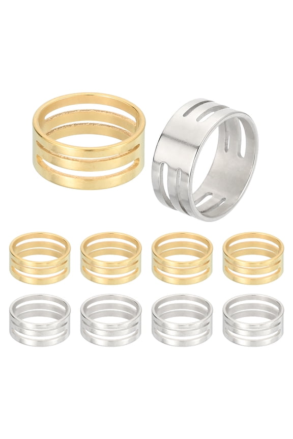 Jump Ring Opening Tool, 17mm Stainless Steel Jump Ring Opener Circle Split Opening Closing Finger Tool for Jewelry Making Supplies Craft Projects(Silver Gold, Pack of 10)