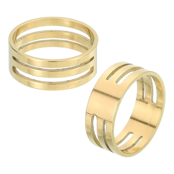 Uxcell Jump Ring Opening Tool, 19mm Stainless Steel Jump Ring Opener Circle Split Opening Closing Finger Tool for Jewelry Making Supplies Craft Projects(Gold Tone, Pack of 2)