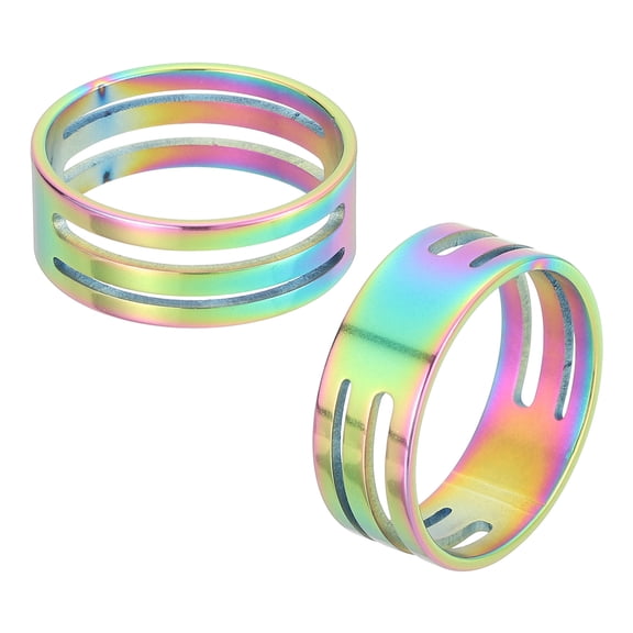 Uxcell Jump Ring Opening Tool, 19mm Stainless Steel Jump Ring Opener Circle Split Opening Closing Finger Tool for Jewelry Making Supplies Craft Projects(Multicolor, Pack of 2)