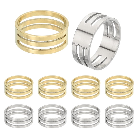 Uxcell Jump Ring Opening Tool, 19mm Stainless Steel Jump Ring Opener Circle Split Opening Closing Finger Tool for Jewelry Making Supplies Craft Projects(Silver Gold, Pack of 10)