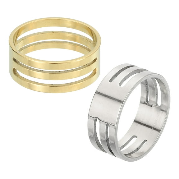 Uxcell Jump Ring Opening Tool, 19mm Stainless Steel Jump Ring Opener Circle Split Opening Closing Finger Tool for Jewelry Making Supplies Craft Projects(Silver Gold, Pack of 2)