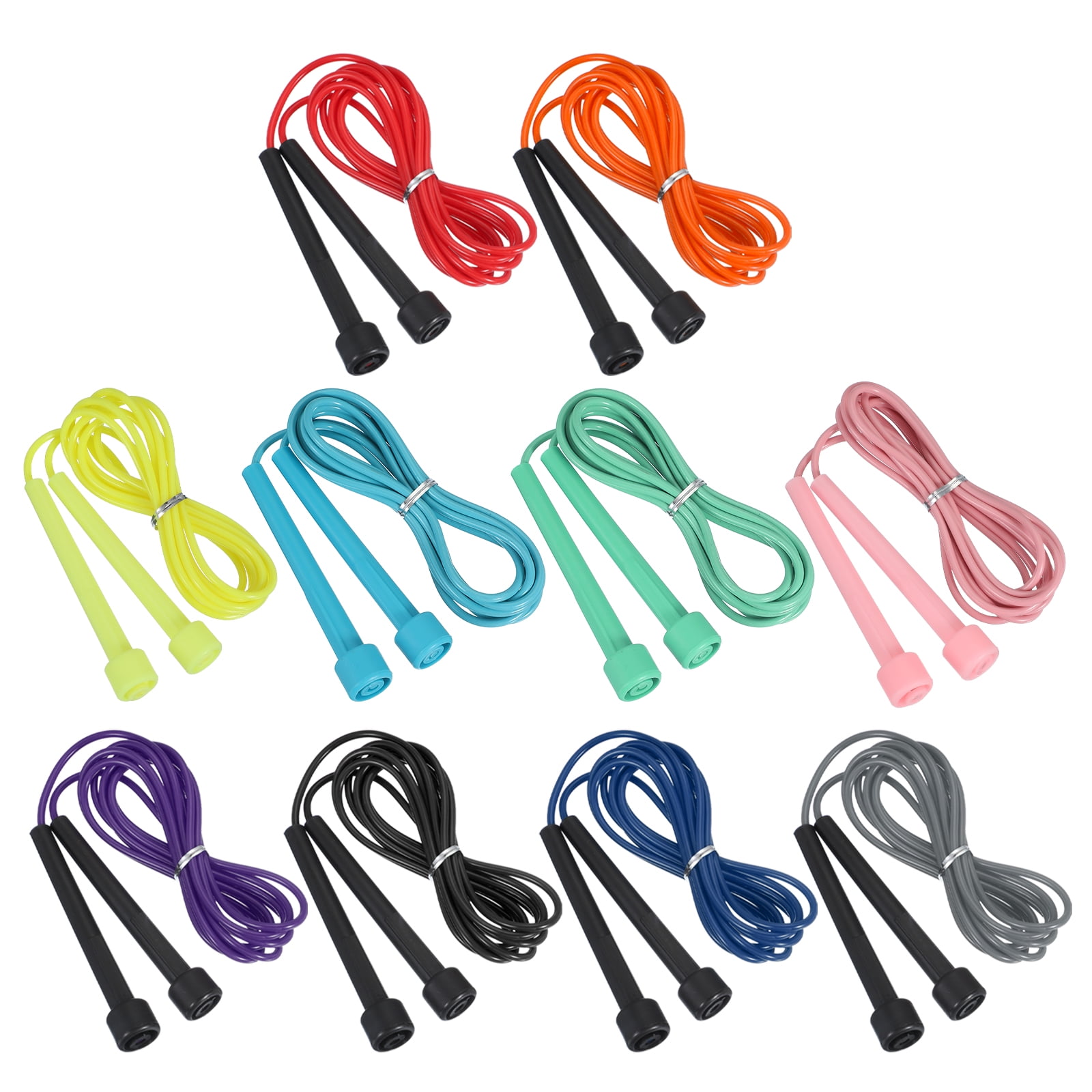 Uxcell Jump Rope 10Pcs Jumping Ropes Speed Skipping Exercise Equipment for Workout, 10 color