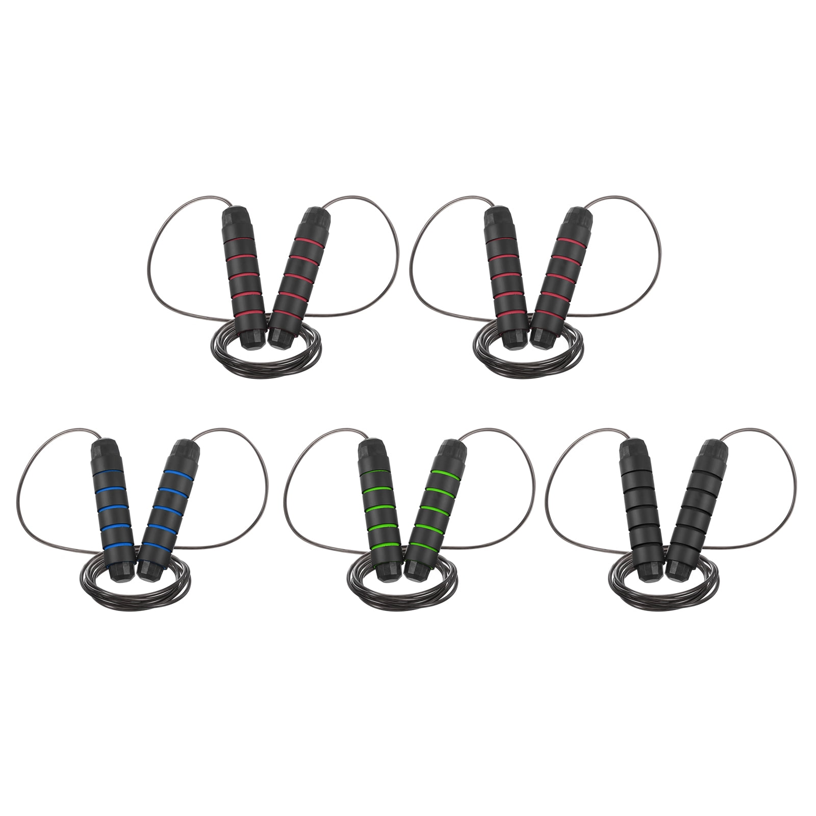 Uxcell Jump Rope for Fitness Workout Skipping Rope Tangle-Free Rapid Speed Jumping Rope Multicolor 5 Pack