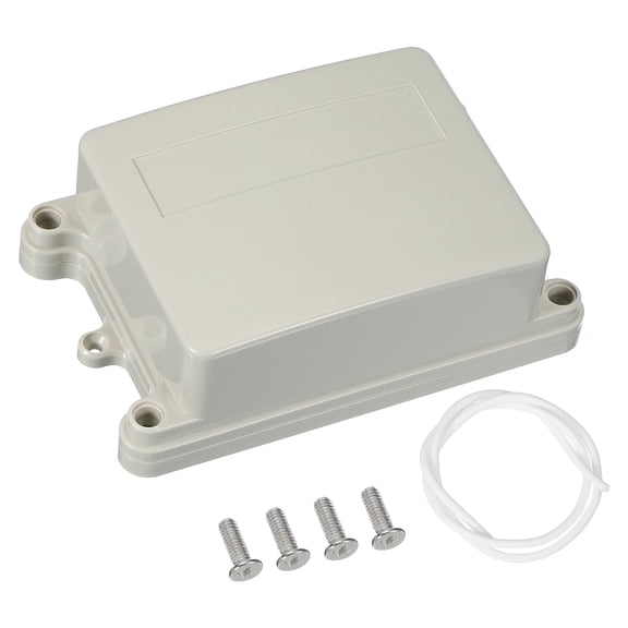 Uxcell Junction Box, Electrical Enclosure Box ABS Plastic Waterproof Outlet Plug Cover Cord Protector with Mounting Plate for Outdoor Indoor Electric Projects White/Grey 125 x 100 x 52 mm