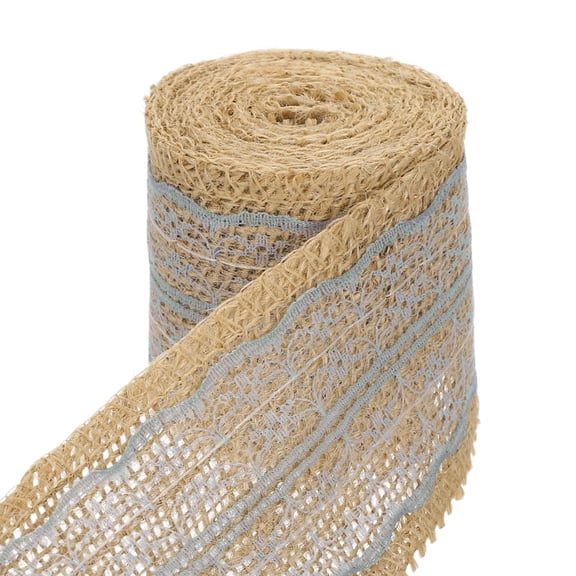 Uxcell Jute Lace Ribbon, 2.18 Yard Burlap Wrapping Ribbon for Wedding Party Decoration, Gray