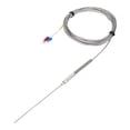 thumbnail image 1 of Uxcell K Type Thermocouple Temperature Sensor Probe 1.5x100mm 9.8ft Wire 0 to 1100°C(32 to 2012°F) Stainless Steel, 1 of 6