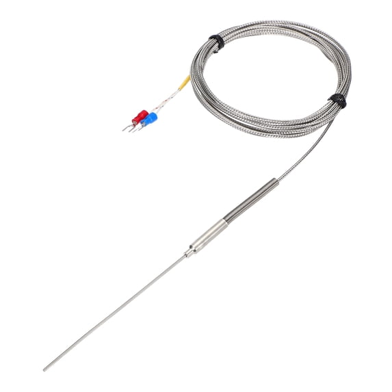 Uxcell K Type Thermocouple Temperature Sensor Probe 1.5x100mm 9.8ft Wire 0 to 1100°C(32 to 2012°F) Stainless Steel