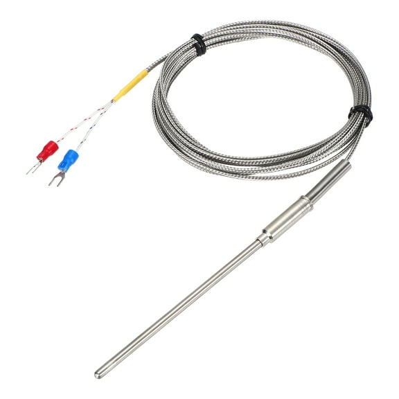 Uxcell K Type Thermocouple Temperature Sensor Probe 4x100mm 9.8ft Wire 0 to 1100C(32 to 2012F) Stainless Steel