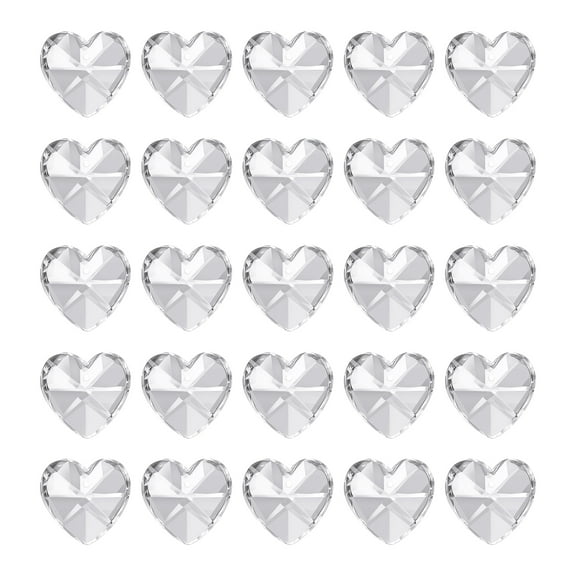 Uxcell K9 Crystal Heart Beads 1 Holes Pendants, 30 Pack 14mm Chandelier Prisms Parts Ornaments Hanging Beads for DIY Arts Crafts Decoration, Clear