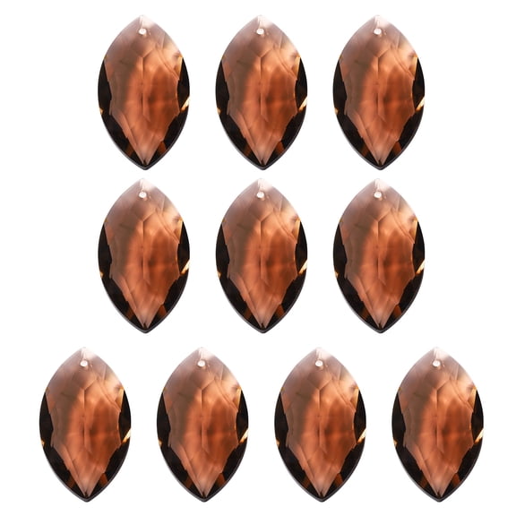 Uxcell K9 Crystal Pendants Oval Beads, 10 Pack 38mm Chandelier Prisms Parts Hanging Beads DIY Lamp Dark Brown