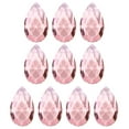 thumbnail image 1 of Uxcell K9 Crystal Pendants Teardrop Beads, 10 Pack 38mm Chandelier Prisms Parts Hanging Beads DIY Lamp Pink, 1 of 7