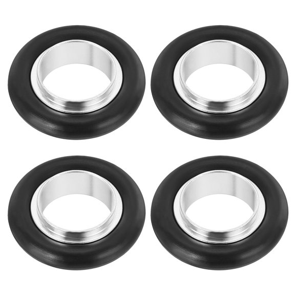 Uxcell KF16 Flange Centering Ring (Aluminum Cylinder: 16mm ID, 17mm OD) 4Pcs , Rubber O-Ring ISO-KF Flange, Aluminum Alloy Ring, for Sealing Applications, Black
