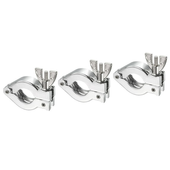 Uxcell KF16 Vacuum Clamp, 3 Pack Aluminium Alloy Durable Single Pin Hose Clamp with Wing Nut, Silver