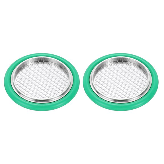 Uxcell KF40 Flange Centering Ring Assembly (Steel Cylinder: 40mm ID, 41mm OD) 2PCS , FKM O-Ring Stainless Steel 20 Mesh Screen Ring for Flange Sealing Applications, Green