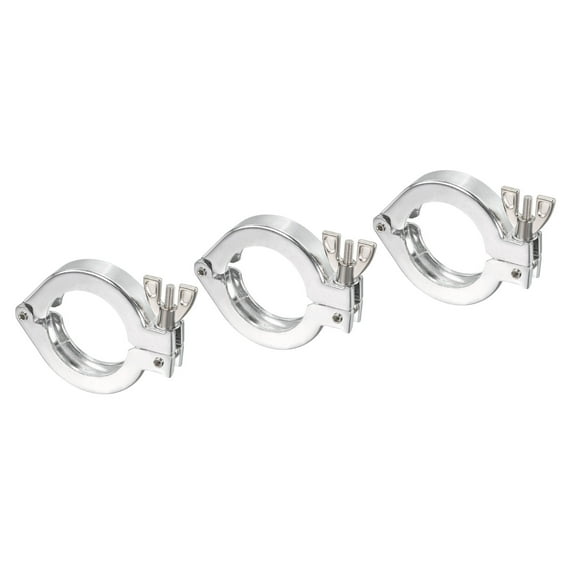 Uxcell KF40 Vacuum Clamp, 3 Pack Aluminium Alloy Durable Single Pin Hose Clamp with Wing Nut, Silver