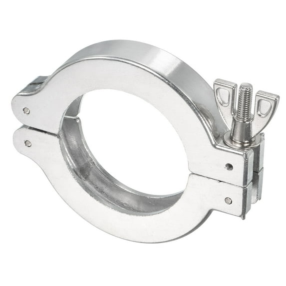 Uxcell KF50 Vacuum Clamp, 1 Pack Aluminium Alloy Durable Double Pin Hose Clamp with Wing Nut, Silver