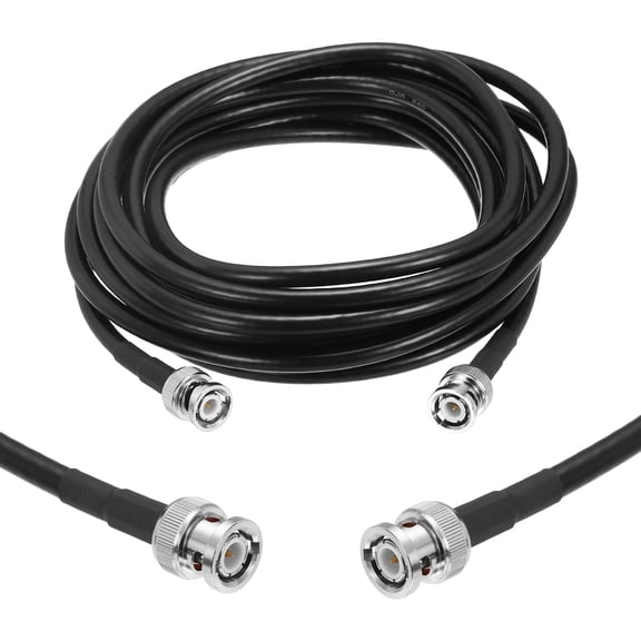 Uxcell KMR/LMR240 BNC Coaxial Cable, 50 Ohm 15Ft BNC Male to Male Low-Loss Coax Extension Cable Connector Antenna Extension Jumper for RF Radio Modem Signal Generator Attenuator