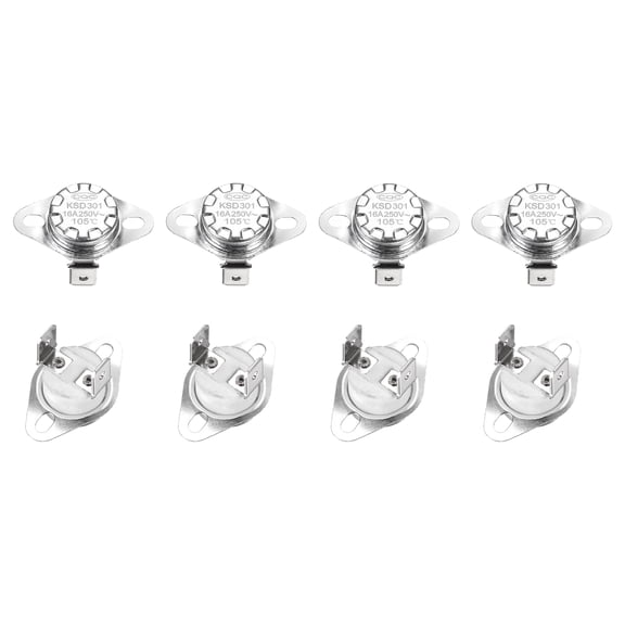 Uxcell KSD301 Thermostat Temperature Switch Ceramic Material 8 Pcs 105°C/221°F