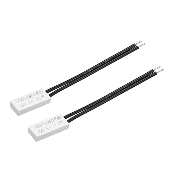 Uxcell KSD9700 Thermostat, 85℃ N.O 5A Plastic Bimetal Temperature Control Switch 2 count