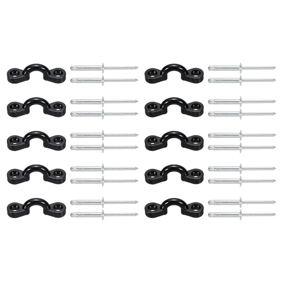 Uxcell Kayak Pad Eye, 10 Pack Nylon Deck Loops with 20 Blind Rivets