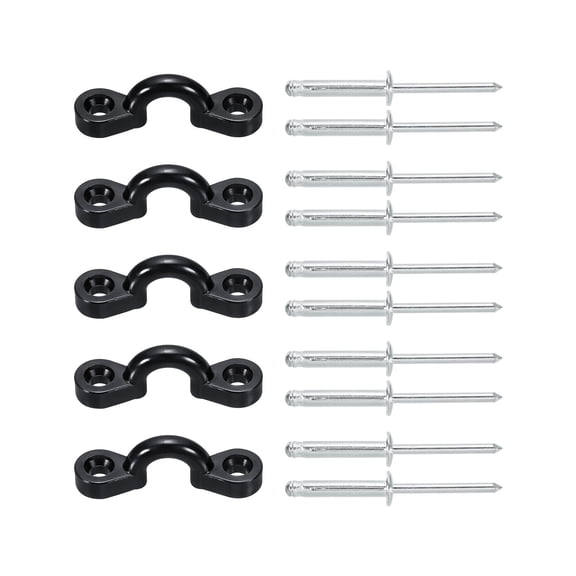 Uxcell Kayak Pad Eye, 5 Pack Nylon Deck Loops with 10 Blind Rivets