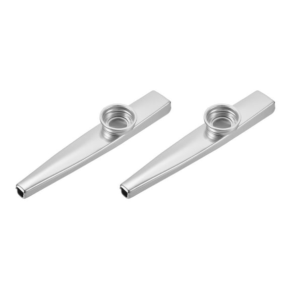 Uxcell Kazoo Musical Instrument Aluminum Alloy Silver with Flute Diaphragm 2 Pack