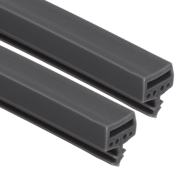 Uxcell Kerf Weather Stripping Seal Strip (16.4ft x 11/32") - 2 Pack Square Kerf Noise Reduction Rubber Flange Window Weatherstrip Seal for Door Frame Windows Card Slot, Gray