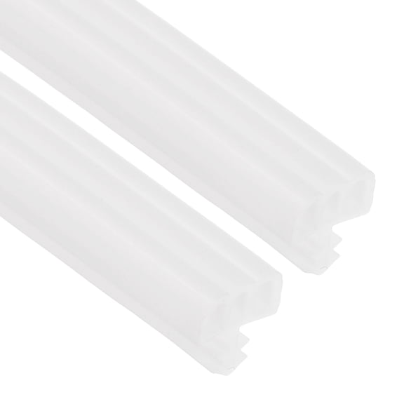 Uxcell Kerf Weather Stripping Seal Strip (16.4ft x 11/32") - 2 Pack Three Door Shape Kerf Noise Reduction Rubber Flange Window Weatherstrip Seal for Door Frame Windows Card Slot, White