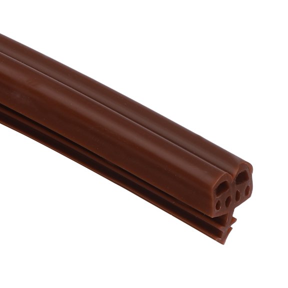Uxcell Kerf Weather Stripping Seal Strip (16.4ft x 11/32") - B Shape Kerf Noise Reduction Rubber Flange Window Weatherstrip Seal for Door Frame Windows Card Slot, Brown