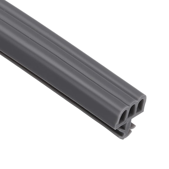 Uxcell Kerf Weather Stripping Seal Strip (16.4ft x 11/32") - Three Door Shape Kerf Noise Reduction Rubber Flange Window Weatherstrip Seal for Door Frame Windows Card Slot, Gray