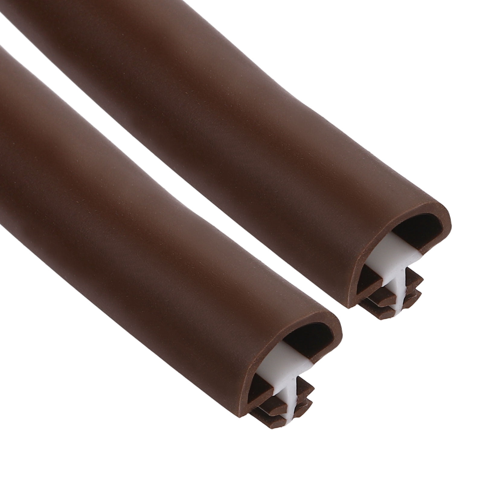 Uxcell Kerf Weather Stripping Seal Strip, 16.4ft x 3/8" - 2 Pack Kerf Noise Reduction Rubber Flange Window Weatherstrip Seal for Door Frame Windows Card Slot, Brown