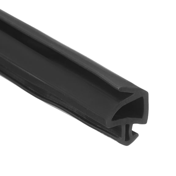 Uxcell Kerf Weather Stripping Seal Strip (19.68ft x 5/16") - PO Shape Kerf Noise Reduction Rubber Flange Window Weatherstrip Seal for Door Frame Windows Card Slot, Black