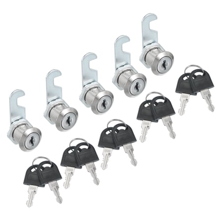 Uxcell Key Alike Cabinet Cam Lock with Key Tubular Lock for Security Applications 5/8 Inch