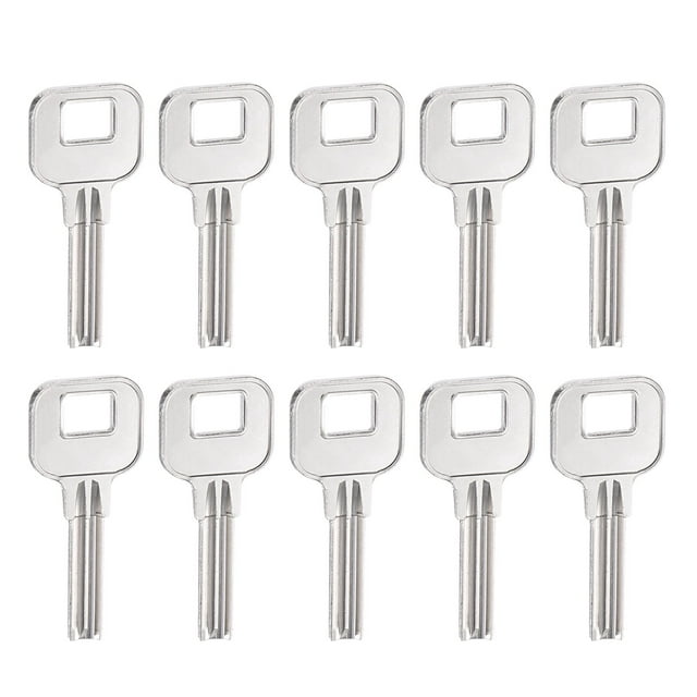 Uxcell Key Blanks, 28mm Length 2 Slot Brass New Un-cut Replacement Accessories 10 Pack