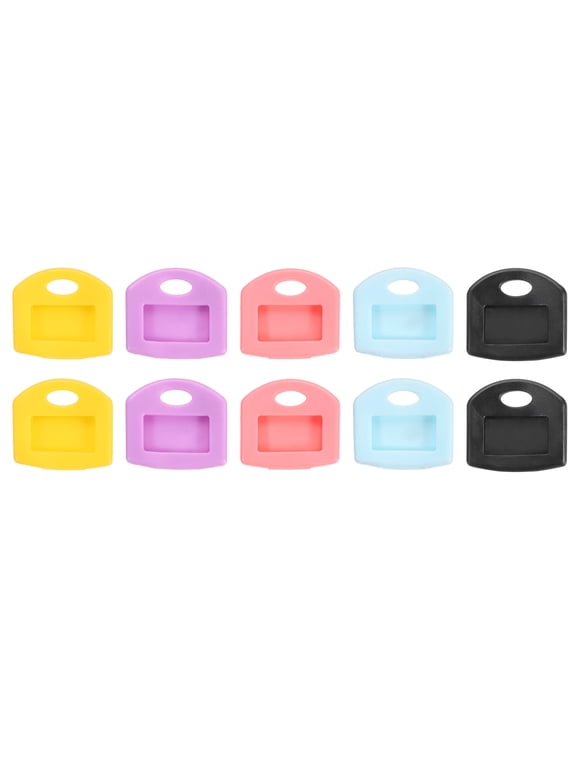 Key Caps Set, 10 Pcs 1 Inch Tags Identifiers Covers Key Head Protectors Key Tags Labels 5-Color