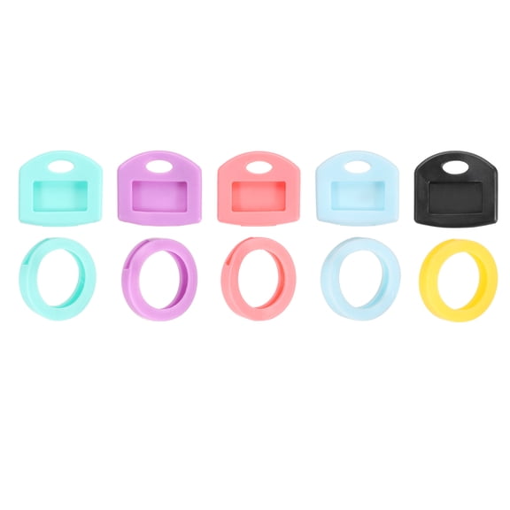 Uxcell Key Caps Set, 20 Pcs 1 Inch Tags Identifiers Covers Key Head Protectors Key Tags Labels 5-Color