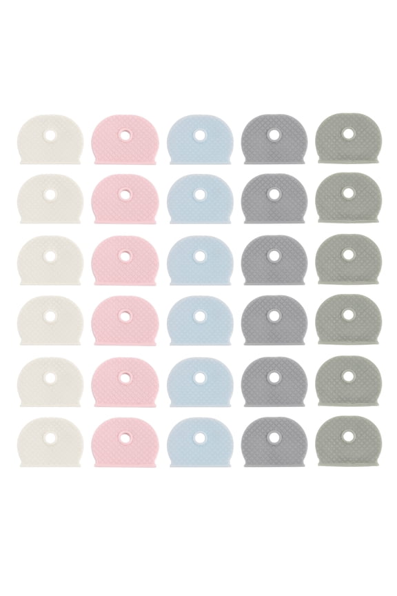 Key Caps Set, 40 Pcs Key Cap Tags Identifiers Covers Silicone Key Head Protectors Key Tags Key Accessories, 5 Color