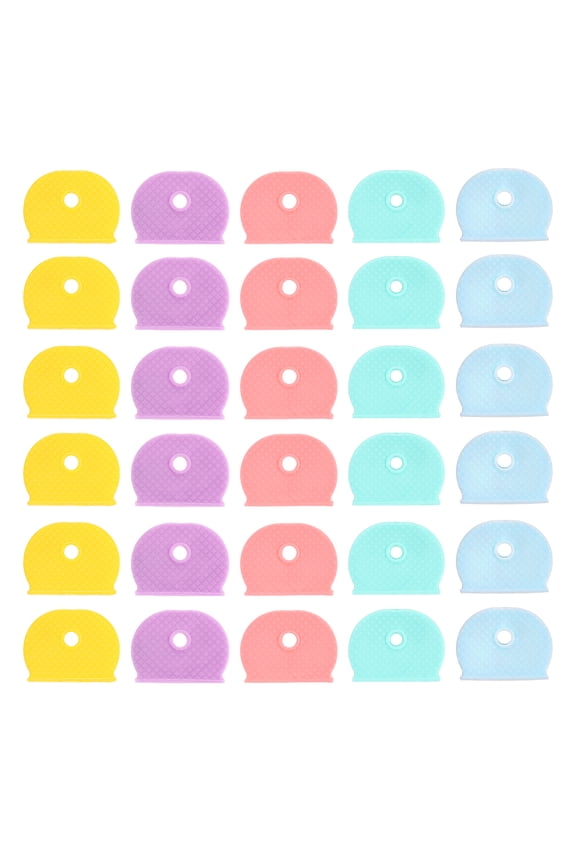Key Caps Set, 40 Pcs Key Cap Tags Identifiers Covers Silicone Key Head Protectors Key Tags Key Accessories, 5 Colors