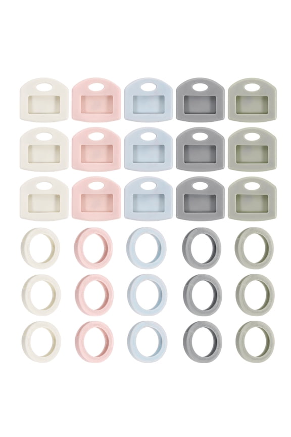 Key Caps Set, 80 Pcs 1 Inch Tags Identifiers Covers Key Head Protectors Key Tags Labels 5 Color